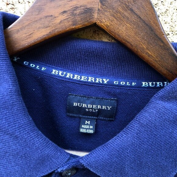 Vintage Burberry Golf Polo Button Up Shirt Medium - Picture 2 of 5